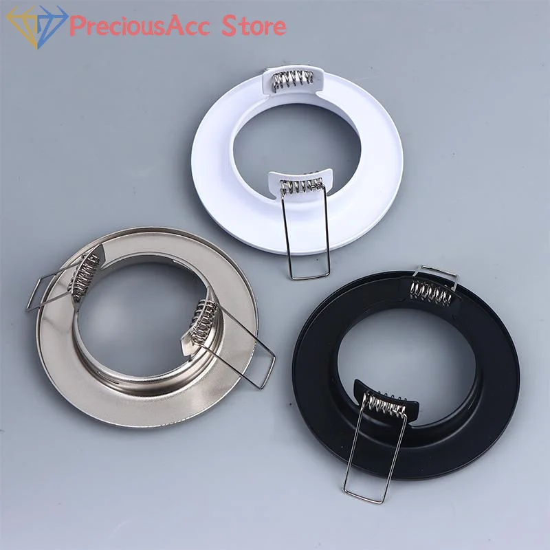 Round Adjustable LED Downlight Frame, Recessed GU10 Lamp Holder for Ceiling Spotlights, Cutout Mounting and Indoor Lighting