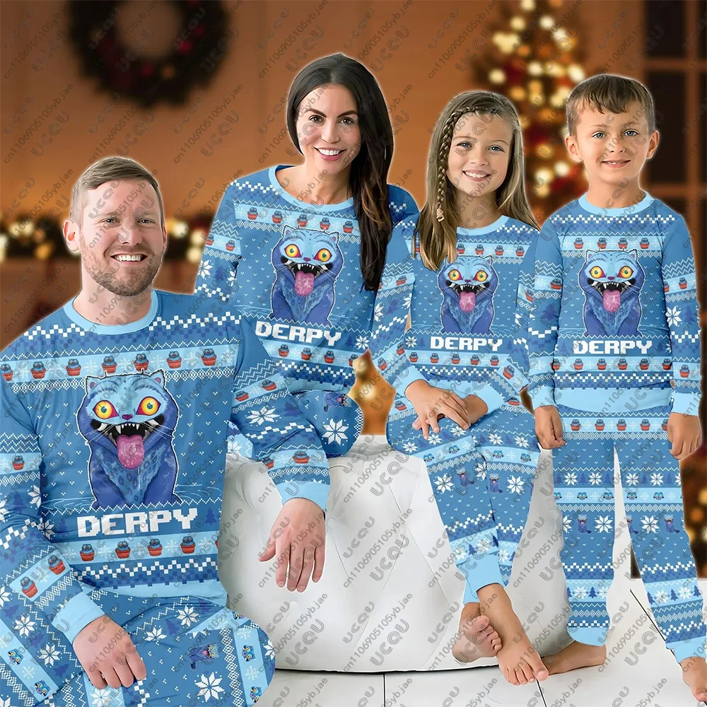 الشتاء Y2k الكبار طفل فتاة أعلى ديربي النمر الأسرة منامة مجموعة هدية عارضة بانت Kpop شيطان الصيادين تي شيرت المحملة عيد الميلاد ملابس خاصة #2