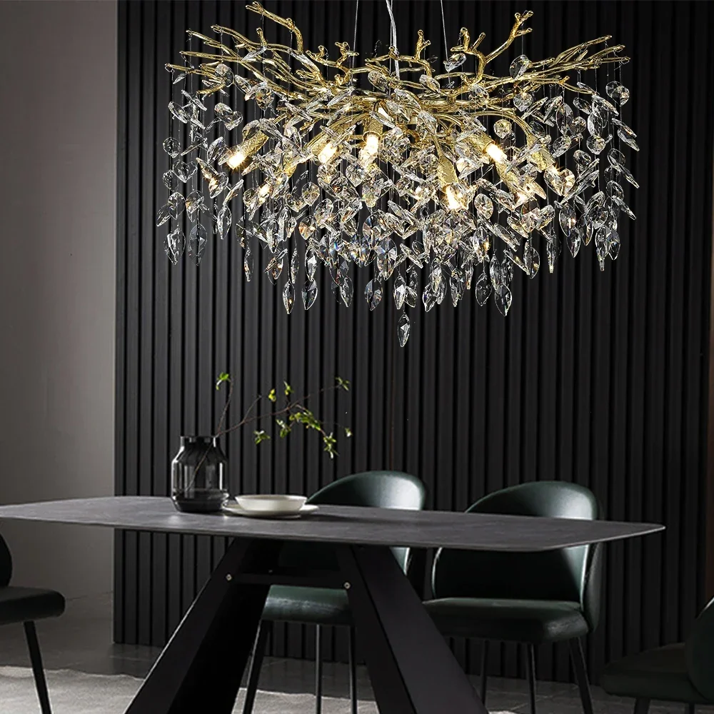 Modern Luxury Crystal Chandelier For Living Dining Room Bedroom High Quality Decoration Gold/Silver Indoor Lighting Fixtures