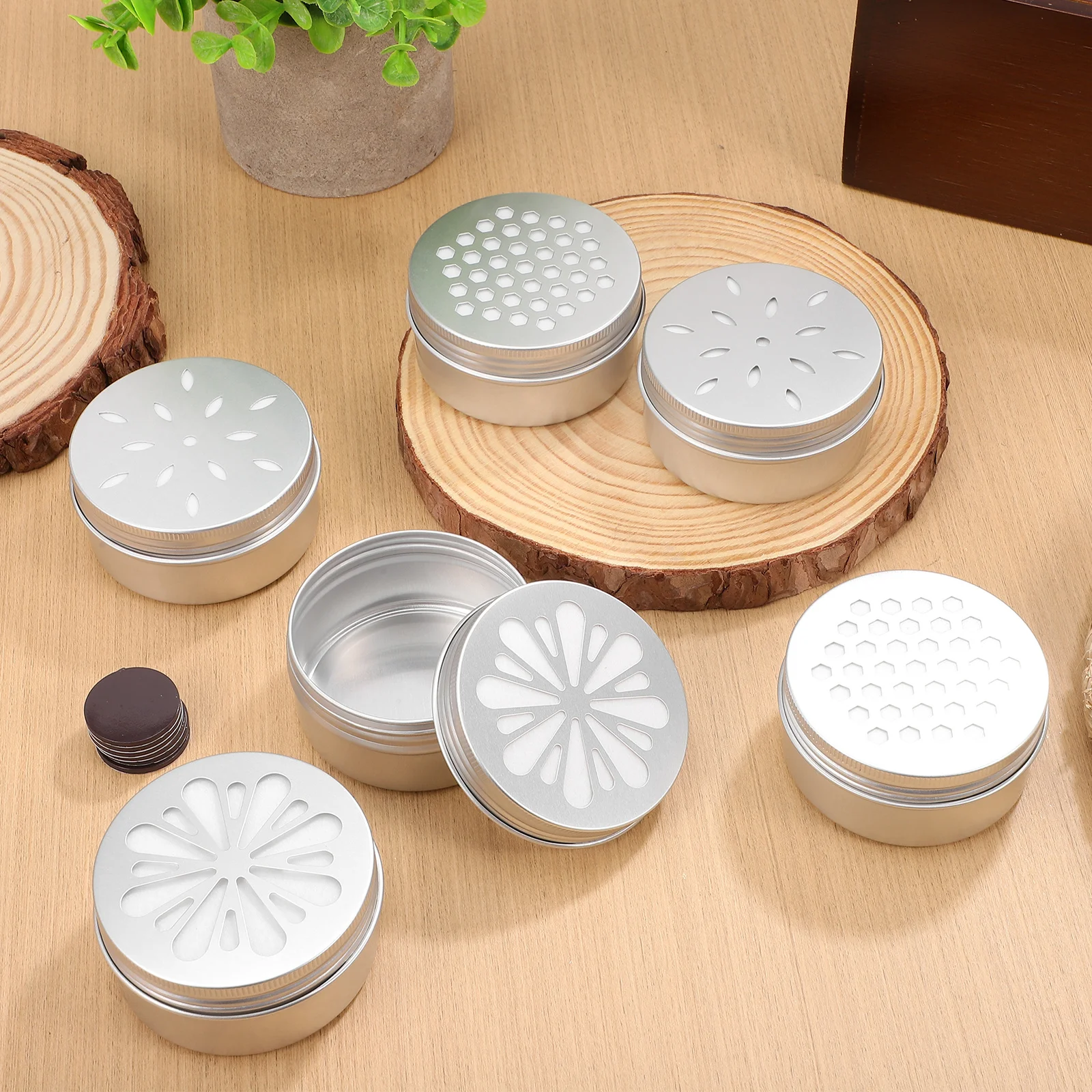 

1 Set Dog Scent Training Kit Aluminum Tins Hollow Lid Durable Lightweight Easy Clean Adhesive Pad Secure Hold Portable Odor Box