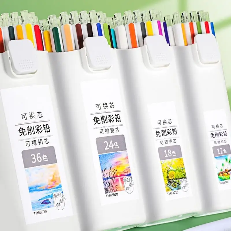 

Refillable Erasable Colored Pencil No Sharpening 3.0MM Retractable Colored Pencil For Kid Drawing Coloring Art Project F19E