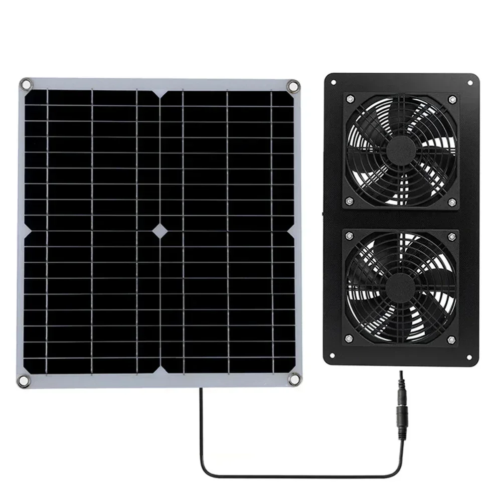 30W Outdoor Solar Exhaust Fan 12V Waterproof Solar Panel Air Extractor Fan For Dog Chicken Coop RV Greenhouse Fan Power Tools