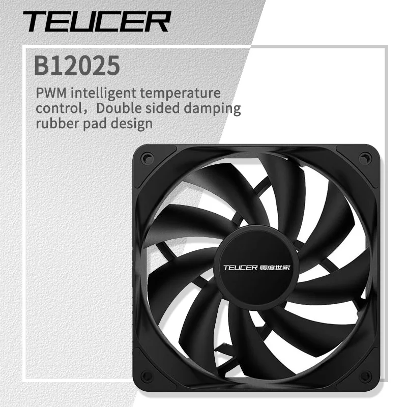 TEUCER B12025 12cm PC Case CPU Cooler 1800RPM 4PIN PWM High performance Mute Ventilador Desktop Chassis Cooling Fan