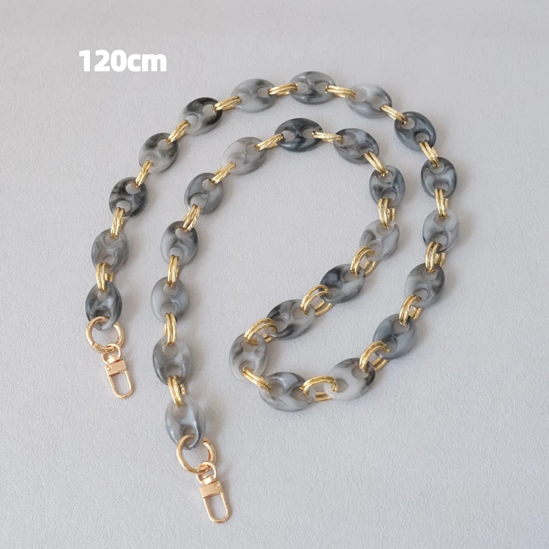 Neue Modische Damen-Taschenaccessoires: Leoparden-Muster, Bonbon-Rot, Blau, Acrylharz, Metallkette, Schulterriemen, Lange Kette für Umhängetaschen – Detail 31