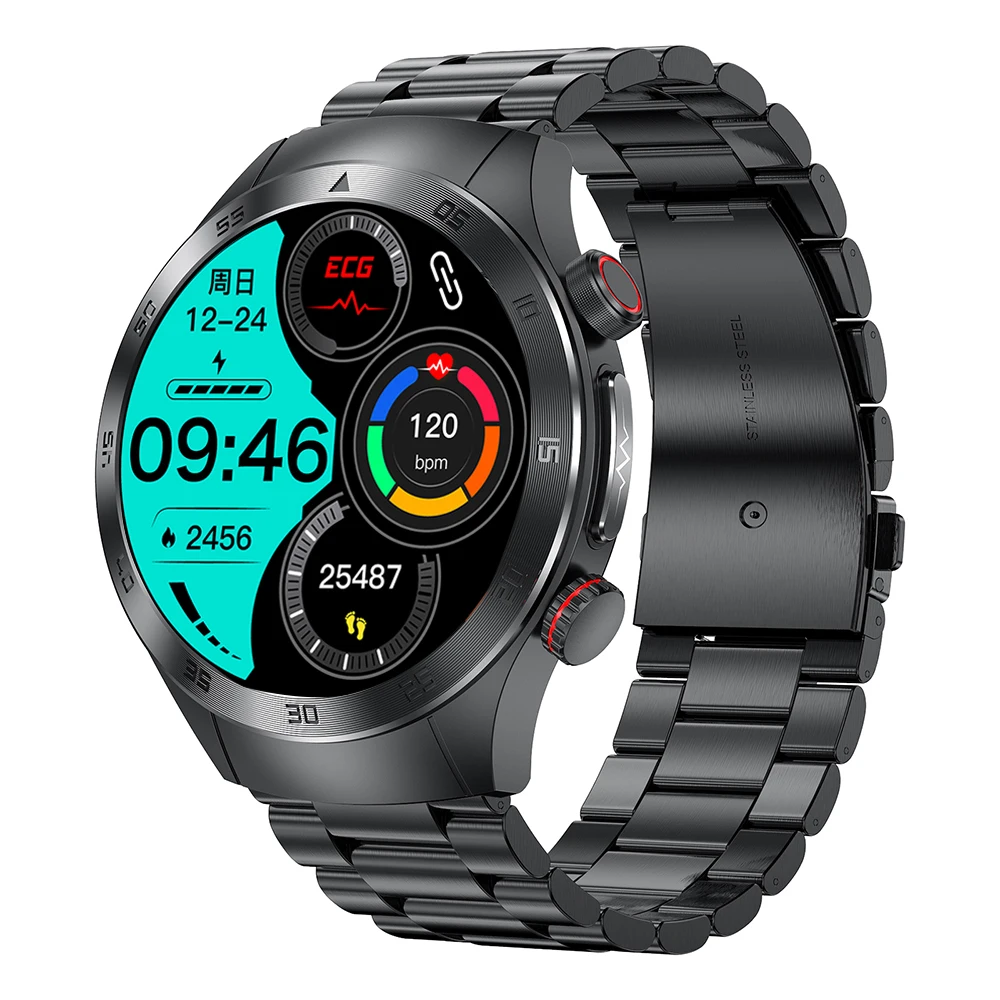 

Laser Health Therapy ECG+PPG Smartwatch Blood Pressure Blood Lipids Uric Acid Health Tracker Bluetooth Call Smart Watch Men