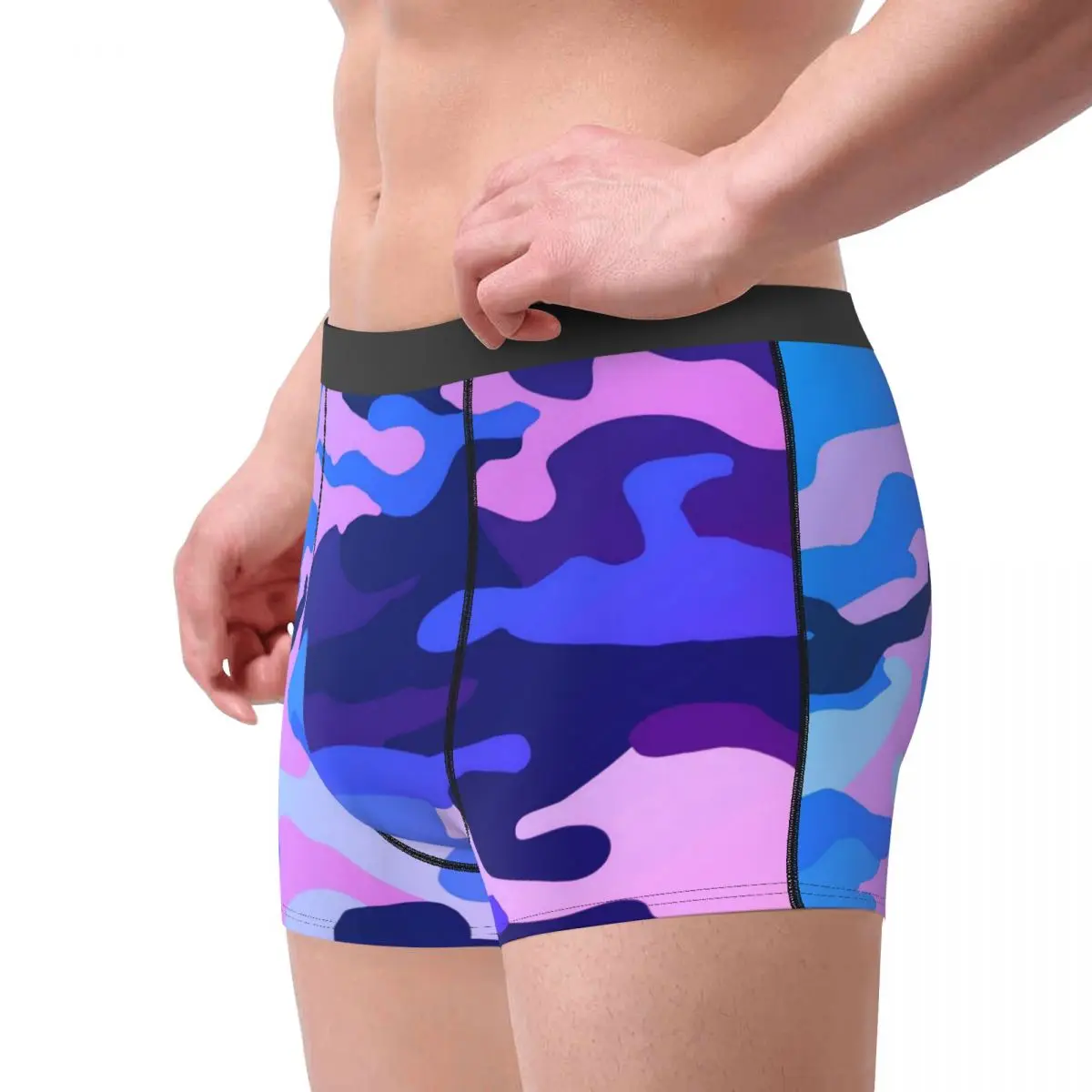 CamSolomon-Sous-vêtements College camouflage pour hommes, Boxer bleu, poudres 3D, Hot Goals, Slip à sublimation, Slip mignon, Caleçon grande taille, 2XL