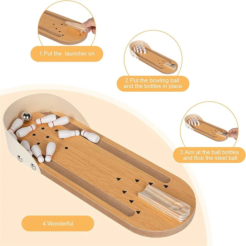 

ABMW-Mini Bowling Game Set, Table Game to Relieve Stress, Children's Bowling Set Suitable for Early Development of Education