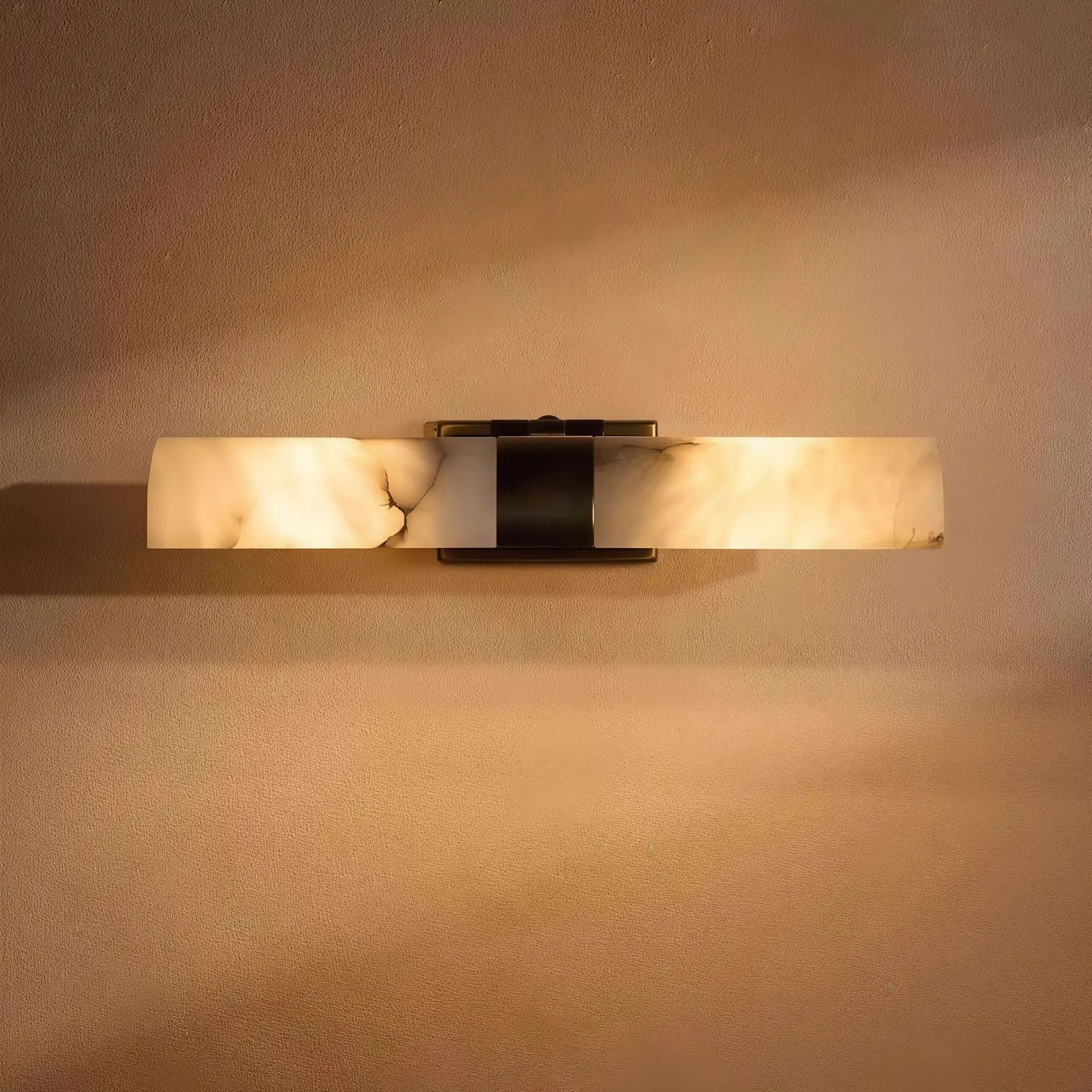 Spanish Natural Marble Wall Lamp, Simple and Fashionable Hotel Mirror Front Lamp Bedroom Study Bedside Corridor Balcony Lighting