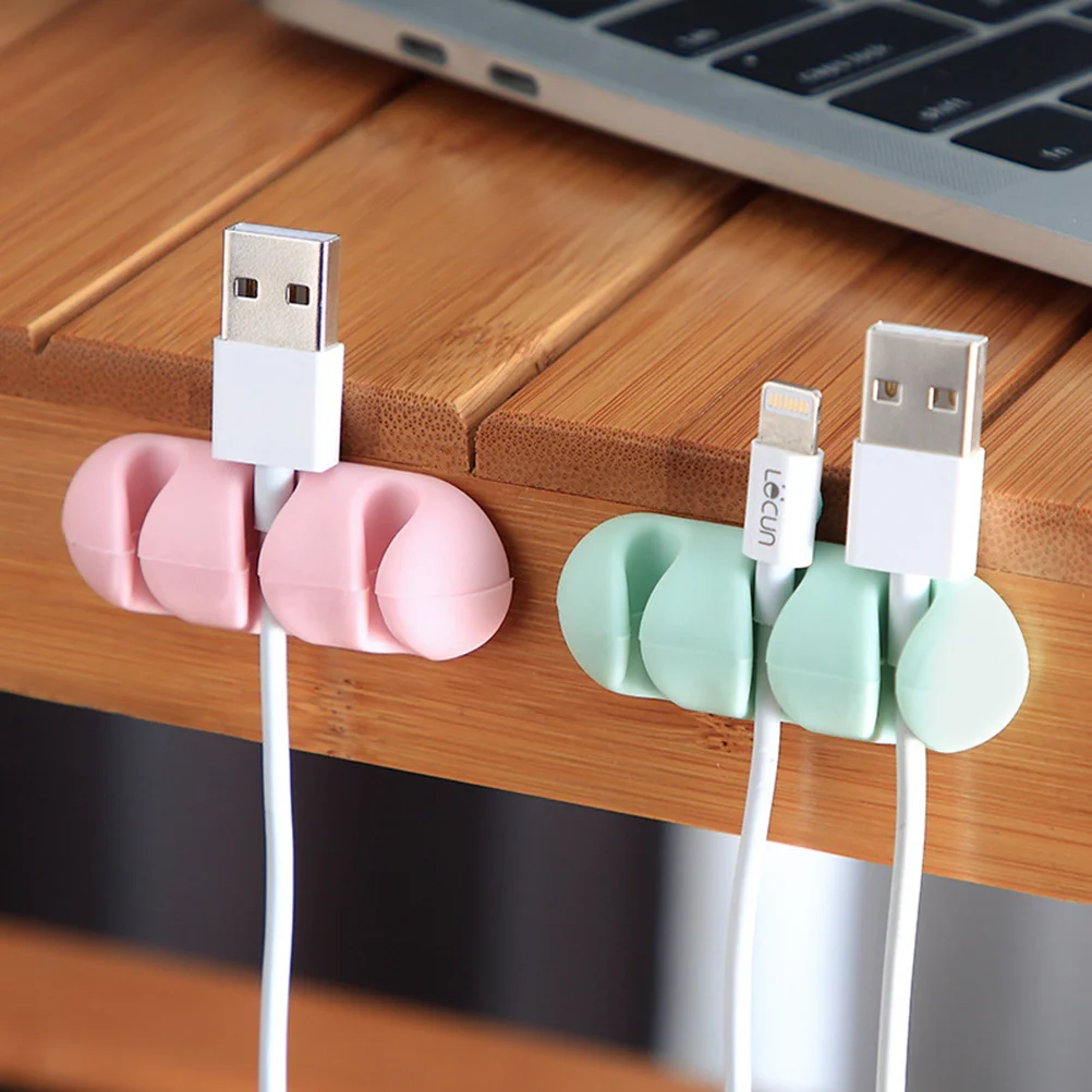 

6Pcs Silicone Cord Holder Multi Use Cable Organzier Clip for Toothbrush Pen Or Floss Holder Wire Fixator Accessories