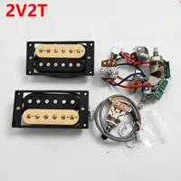 Pastillas Humbucker de guitarra 2V2T, Kit de cableado dividido de bobina Push-Pull sin soldadura, arnés de cableado de Control completo para guitarra LP SG
