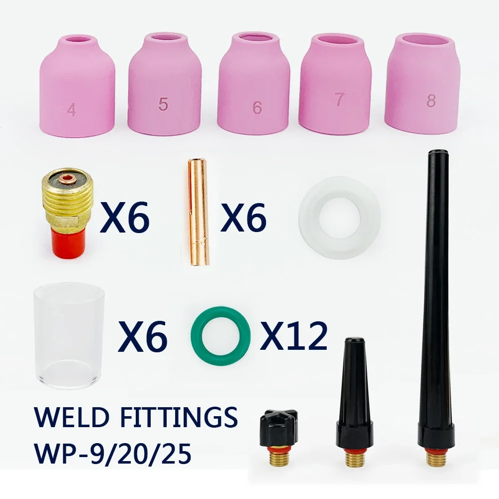 

40pcs Lot TIG Welding Kit Torch 13N21 Collet Gas Lens Glass Cup 53N Ceramic Nozzle Welding Accessories for WP9 WP20 WP25