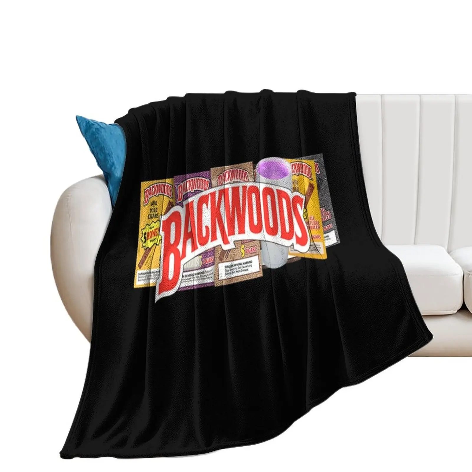 BACKWOODS Throw Blanket bed plaid Flannel Blankets