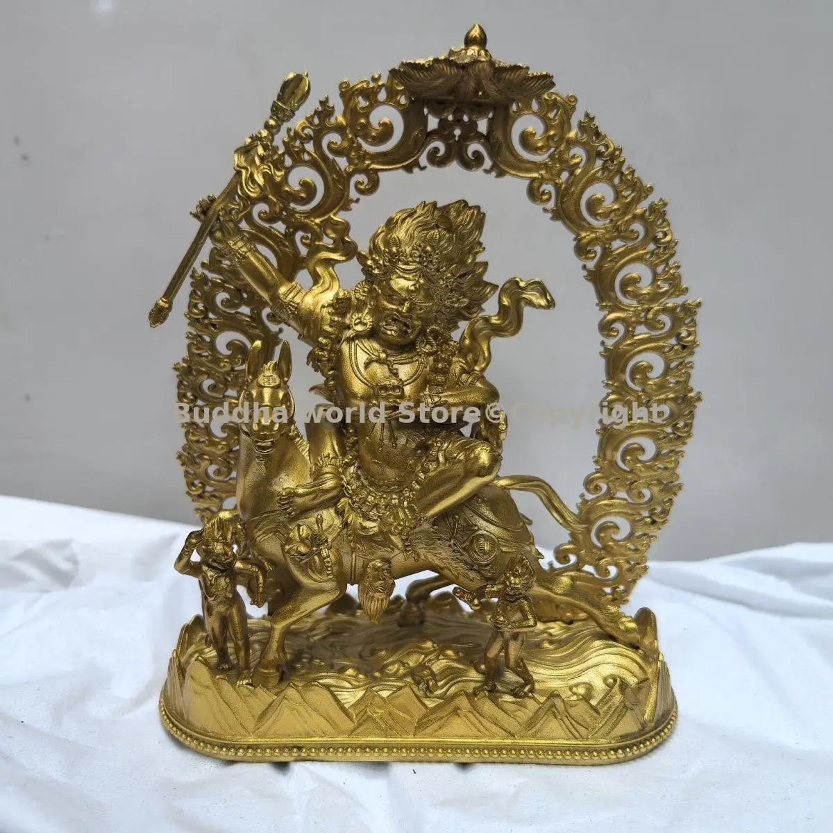Rare Palden Lhamo Laksmi Protector gilding buddha statue high quality tibet buddhist altar supplies family temple worship 12cm