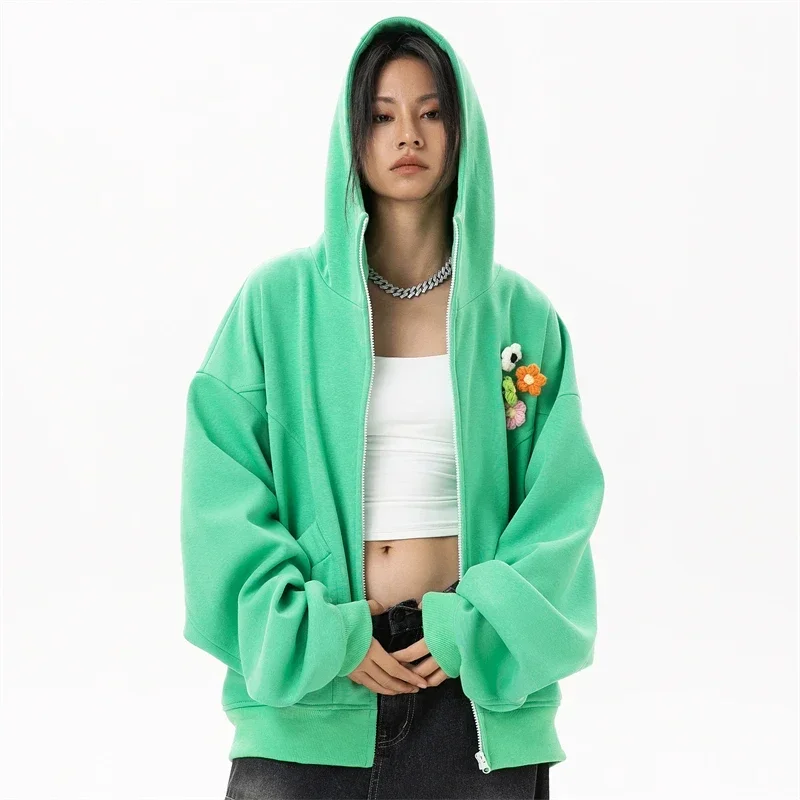 Hooded Zip-up Hoodies Women Harajuku Fall Clothes 2024 Women New in Sweatshirts 2000s Autumn Outdoor Clothes Y2k Women's Hoodie