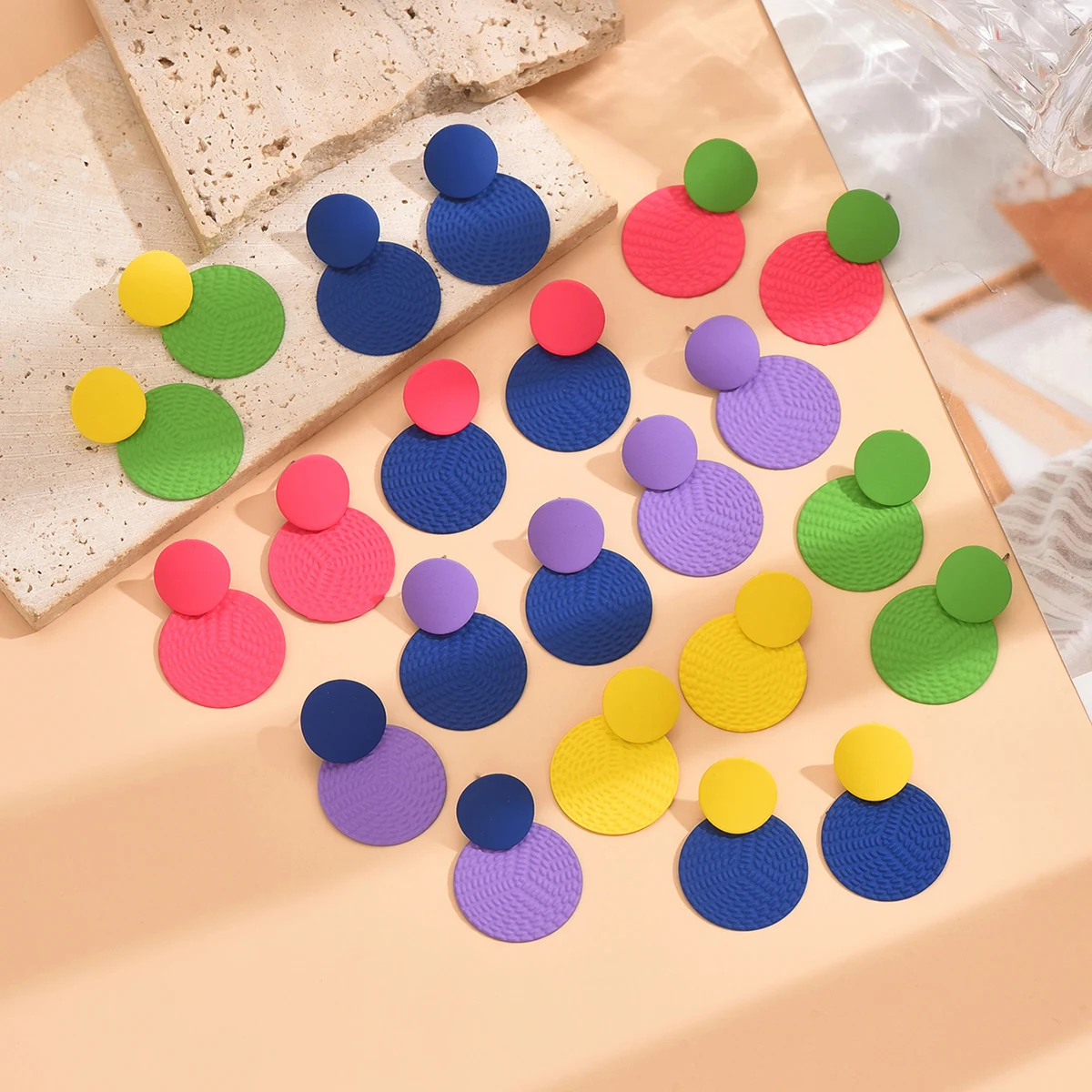 Earrings For Women Bohemian Y2K Contrasting Round Earrings Irregular Wedding Party Gifts