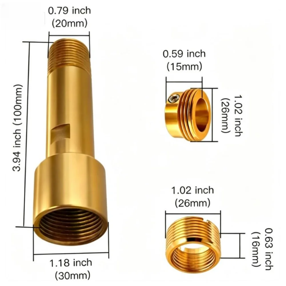 Brass Bathtub Spout Connector Adapter Built for 3/4 IPS and 1/2 IPS Threaded Pipe Compatibility in Wet Environments