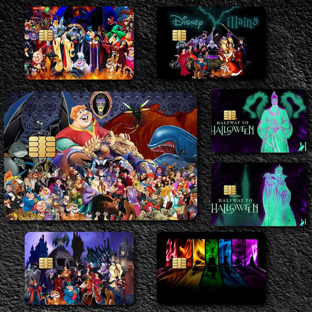 Disney Villains Decorative Small Waterproof Chip 4PCS Card Sticker New Anti-Scratch