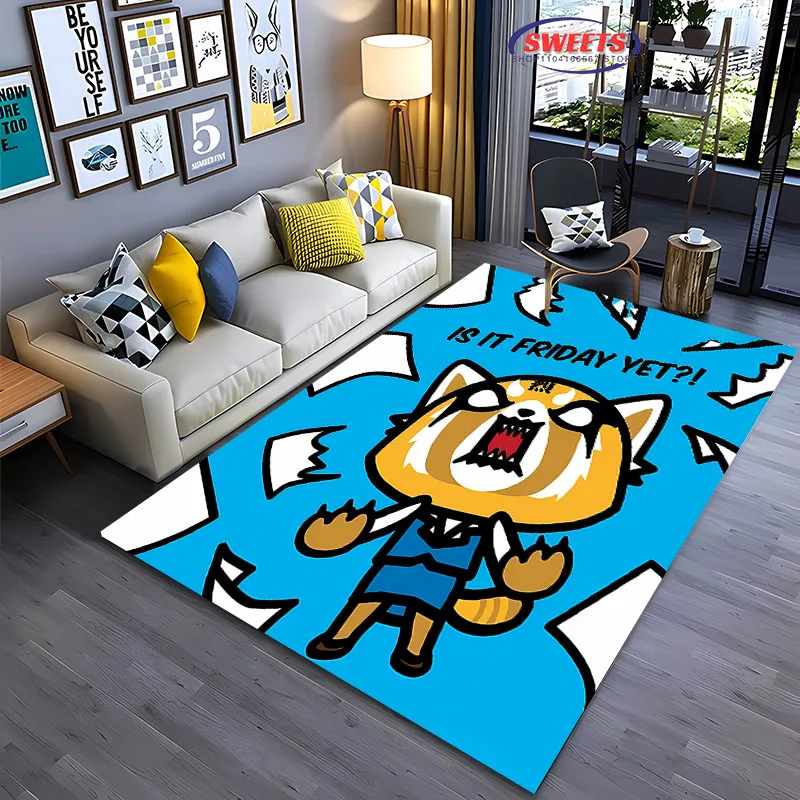 New Arrive Sanrio Aggressive Retsuko Cartoon Carpet for Living Room Childrens Bedroom Mat Sofa Doormat Floor Anti-slip Decor Rug