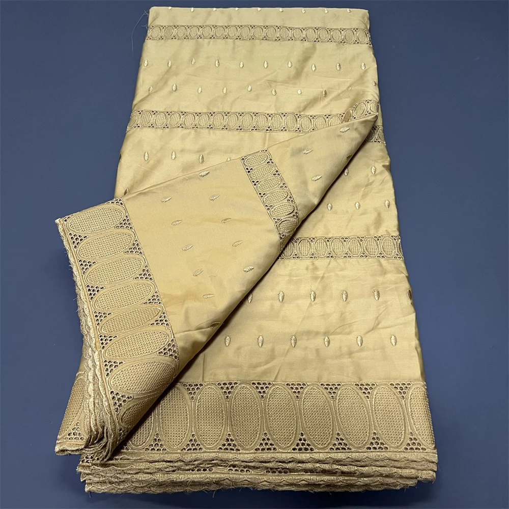 

African Lace Fabric 2025 High Quality,Cotton Fabrics By The Meter,Embroidery,Linen,Party Dresses,Tulle,Fashion,Cloth,5 Yards