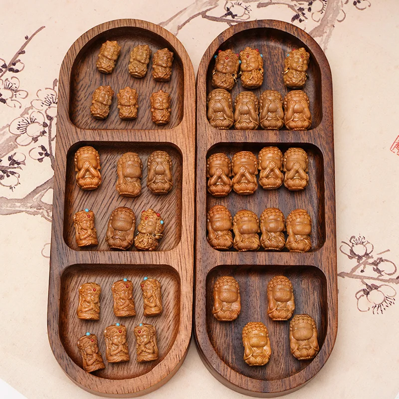 1PC Natural Wooden Sandalwood Carved Buddha With Hole For Jewelry Making Diy Necklace Bracelet Pendant Accessory Findings