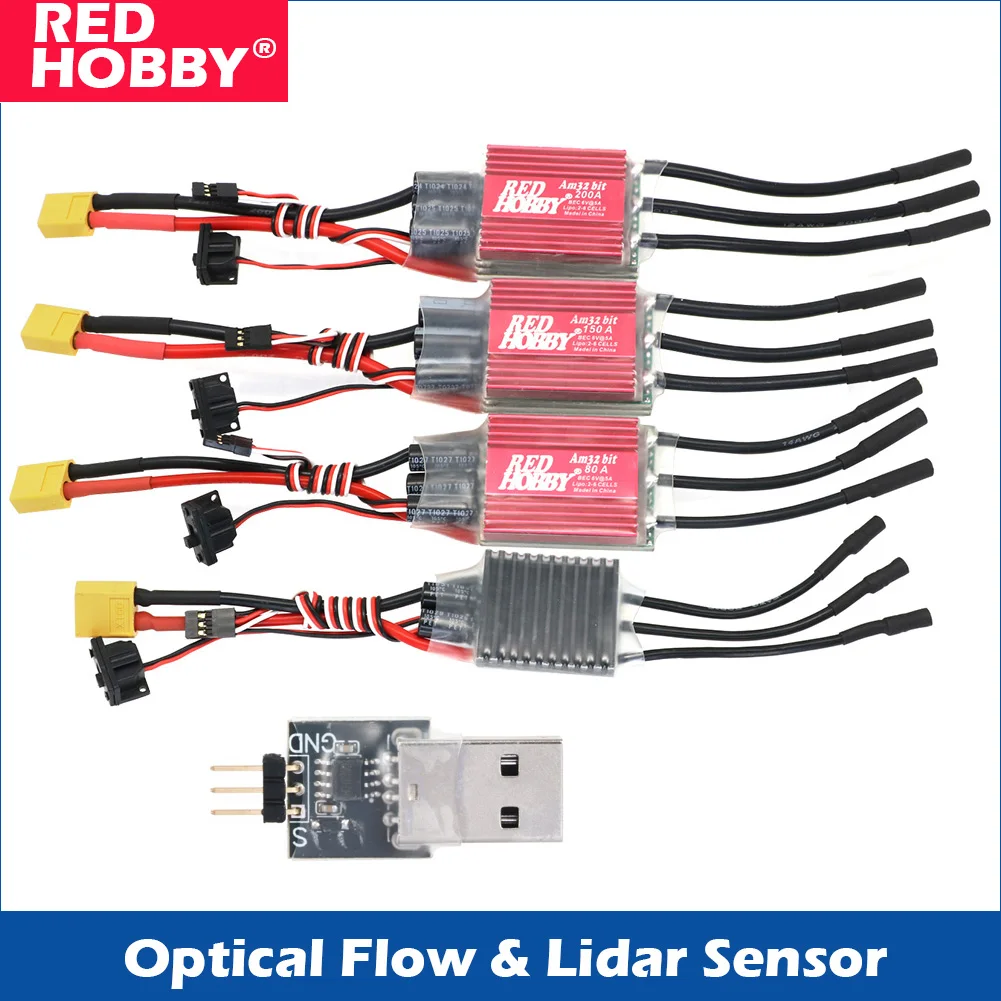 RedHobby AM32 60A 80A 150A 200A Programming Brushless ESC 2-6S BEC 6V/2A 6V/5A For 1/10 1/8 RC Crawler Car Axial TRX SCX10 TRX4