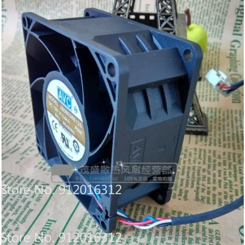 Original Fan for AVC 2B08038B12S 8038 12V 3.84A 4 Wire Server Large Air Volume Fan 80x80x38mm