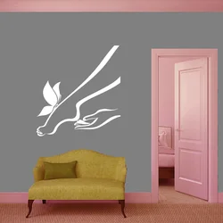 Manicure Salon Vinyl Wall Decal Massage Foot Nails Studio Pedicure Stickers Room Wall Decoration Wallpaper Business A688