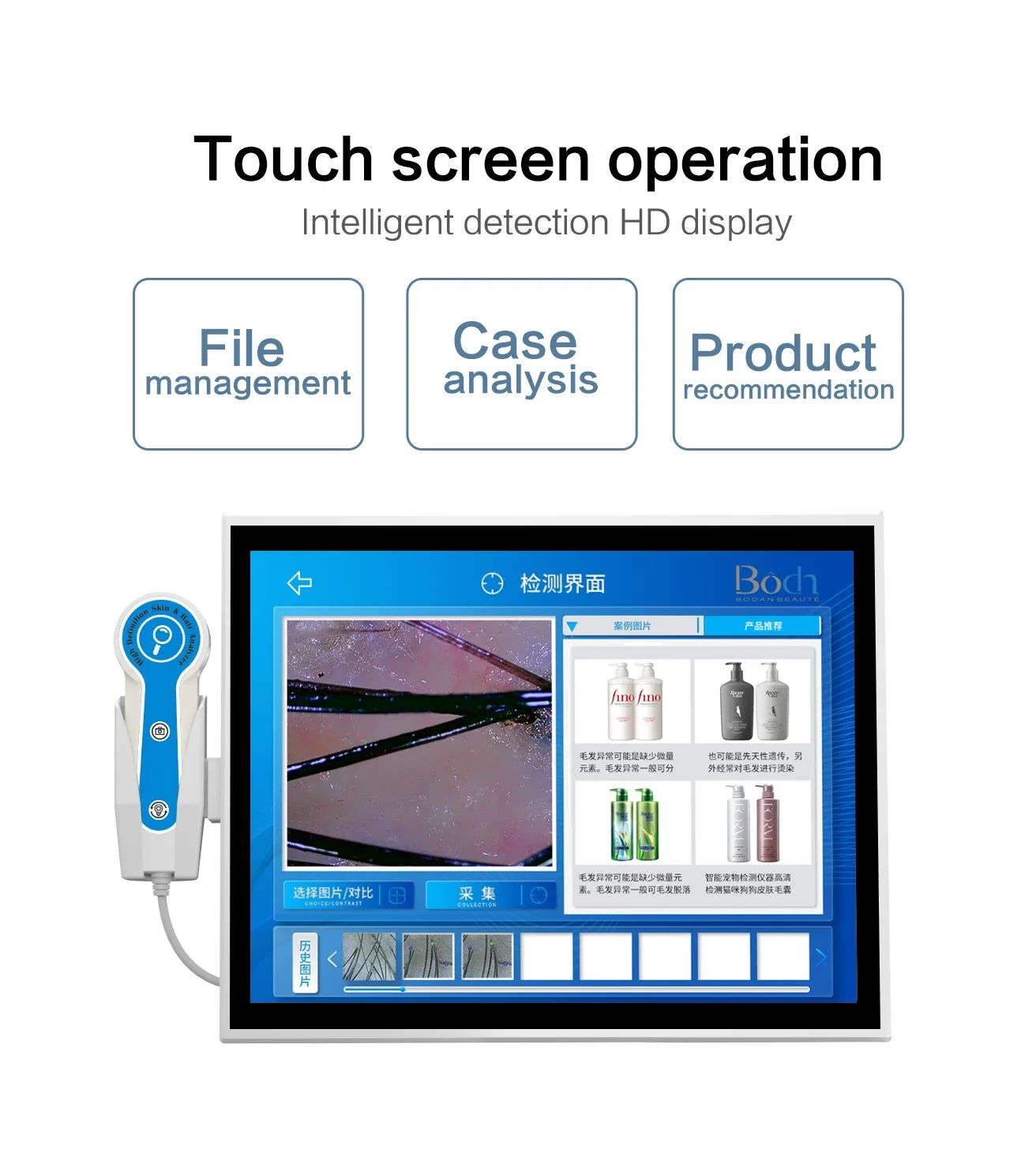 Máquina facial do varredor digital do analisador estético do couro cabeludo da pele de AI