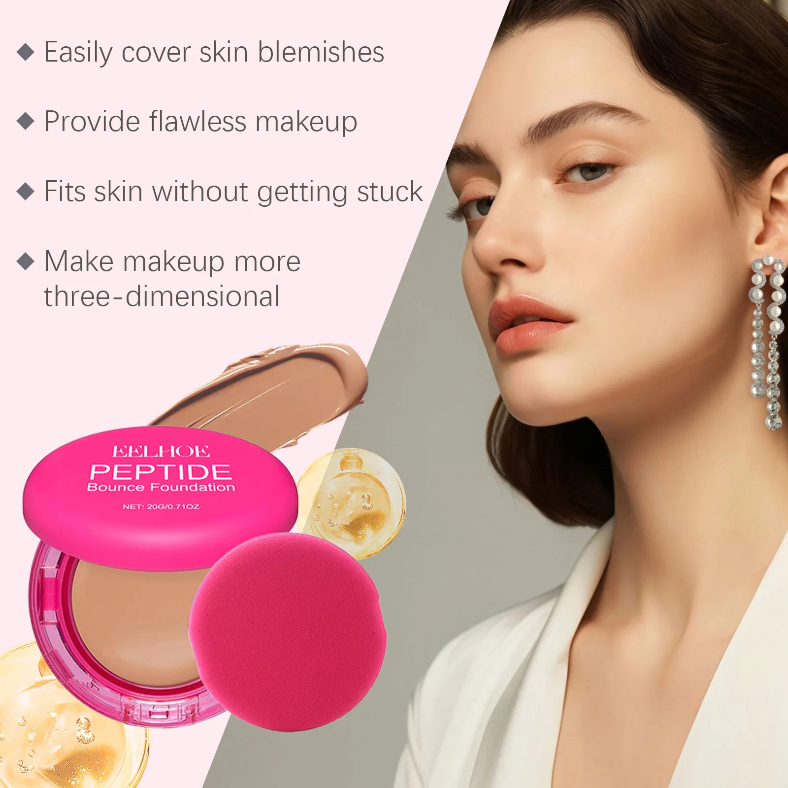 Eelhoe Facial Concealer Air Cushion Series Full Coverage Cover Black Eye Circles Oil Control For Dark Skin Makeup Concealer 20g