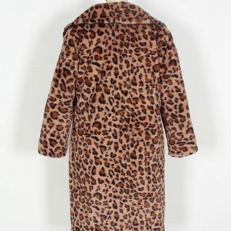2026年春 レディース フェイクフォックスファー レオパード柄トップス 厚手 暖かいジャケット ロング丈 カーディガンコート ファーふわふわ ロングコート ジャケット アウターウェア