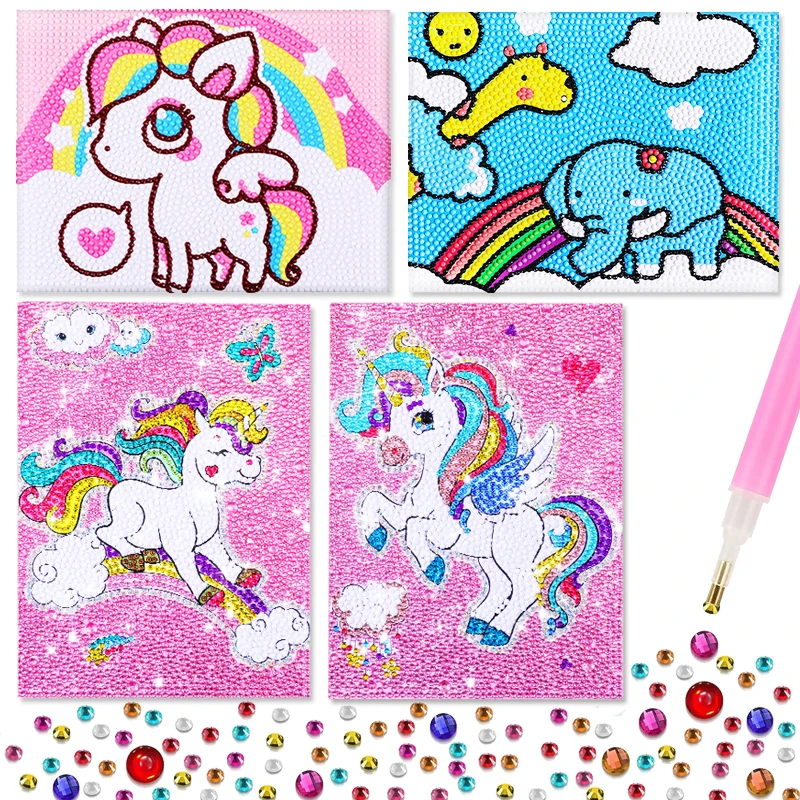 5D Diamond Painting Kits Full Drill Cute Animals Diamond Art Crafts for Chidlren Kids Girls Beginner DIY Big Gem Home Wall Decor