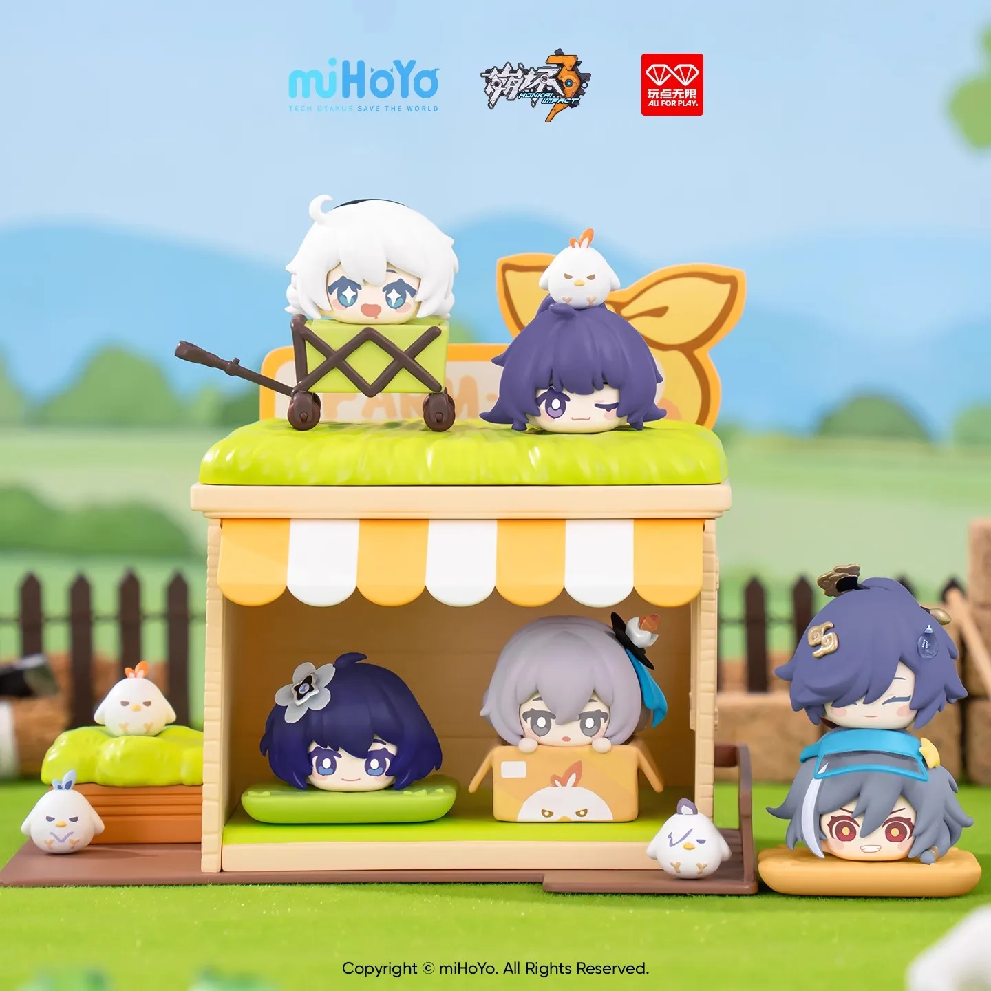 الأصلي ميهويو هونكاي تأثير 3 مزرعة سلسلة Q-Topping 1.0 صندوق أعمى الشكل مكدسة دمية لعبة الطرفية سطح المكتب الديكور هدية #3