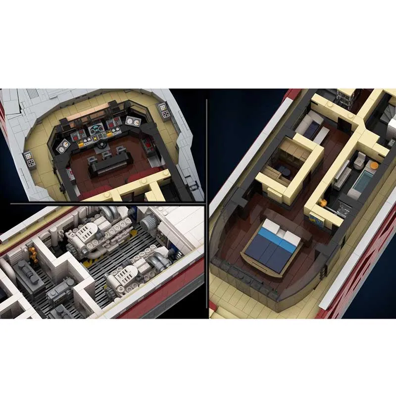 

Urban Transportation Moc Building Blocks Superyacht 120cm Model Technology Brick DIY Assembly Construction Holiday Toy Set Gifts