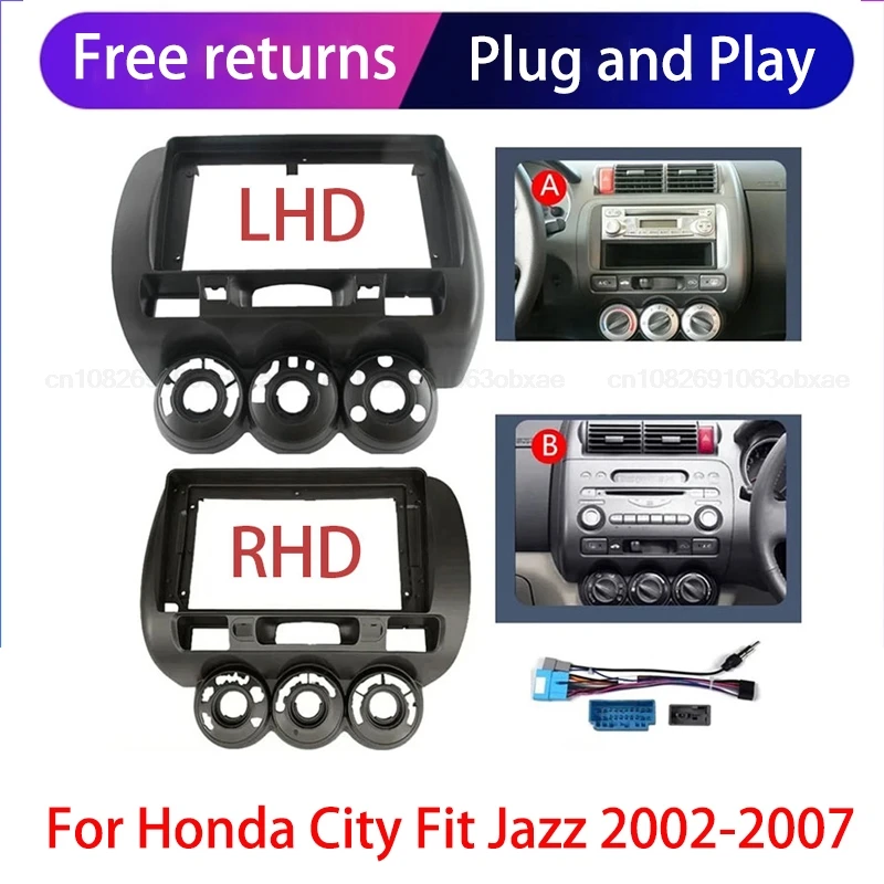 2 Din Android Head Unit Car Radio Frame Kit HONDA Fit Jazz 2002-2008 Auto Stereo Dash Plastic Panel Fascia Trim Bezel Faceplate