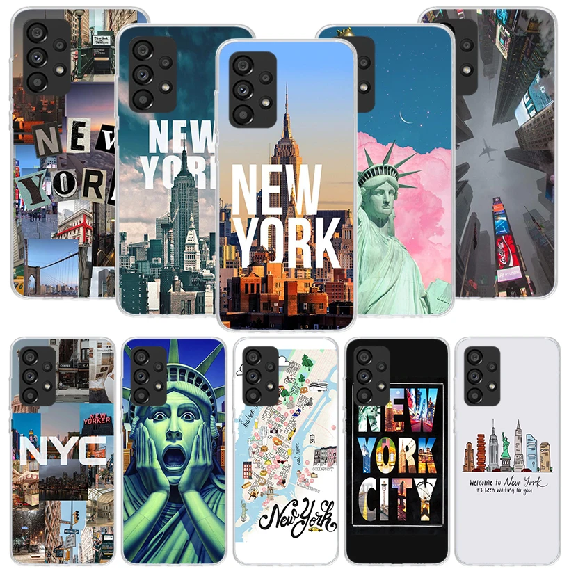 NYC New York City Phone Case For Samsung Galaxy A14 A15 A13 A12 A54 A55 A53 A52 A04S A24 A25 A23 A22 A34 A35 A33 A32 A03S A02S C