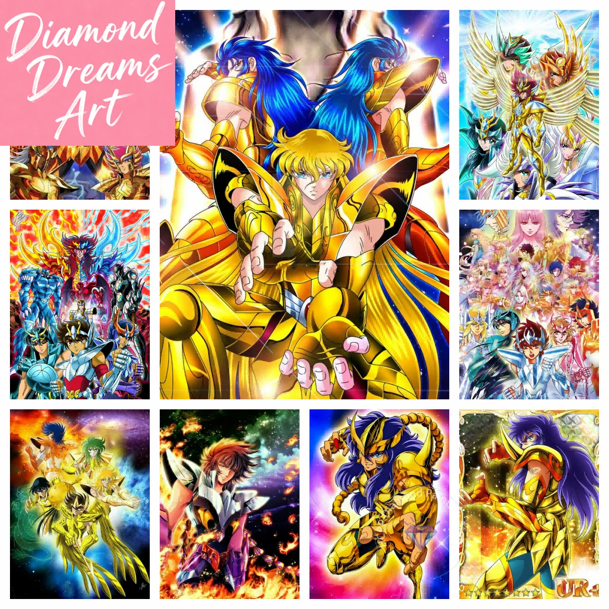 Kit de Pintura de Diamantes 5D sin Marco, S-Saint-Seiya, Bordado de Diamantes DIY, Arte Hecho a Mano, Manga Japonesa, Regalo para Niños, Decoración del Hogar