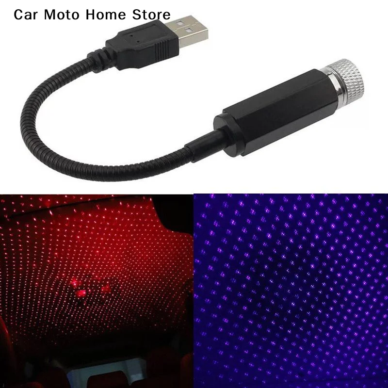

【DM】USB Car Starry Sky Light Ambient Light Red Green Blue Purple Starry Sky Ceiling Light Car Interior