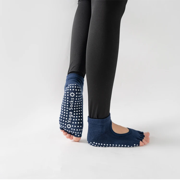 Frauen rücken freie Fünf-Zehen-Yoga-Socken rutsch feste Baumwolle Damen tanzen Balletts ocken öffnen halb atmungsaktive Fitness-Sports ocke für Pilates – Detail 29