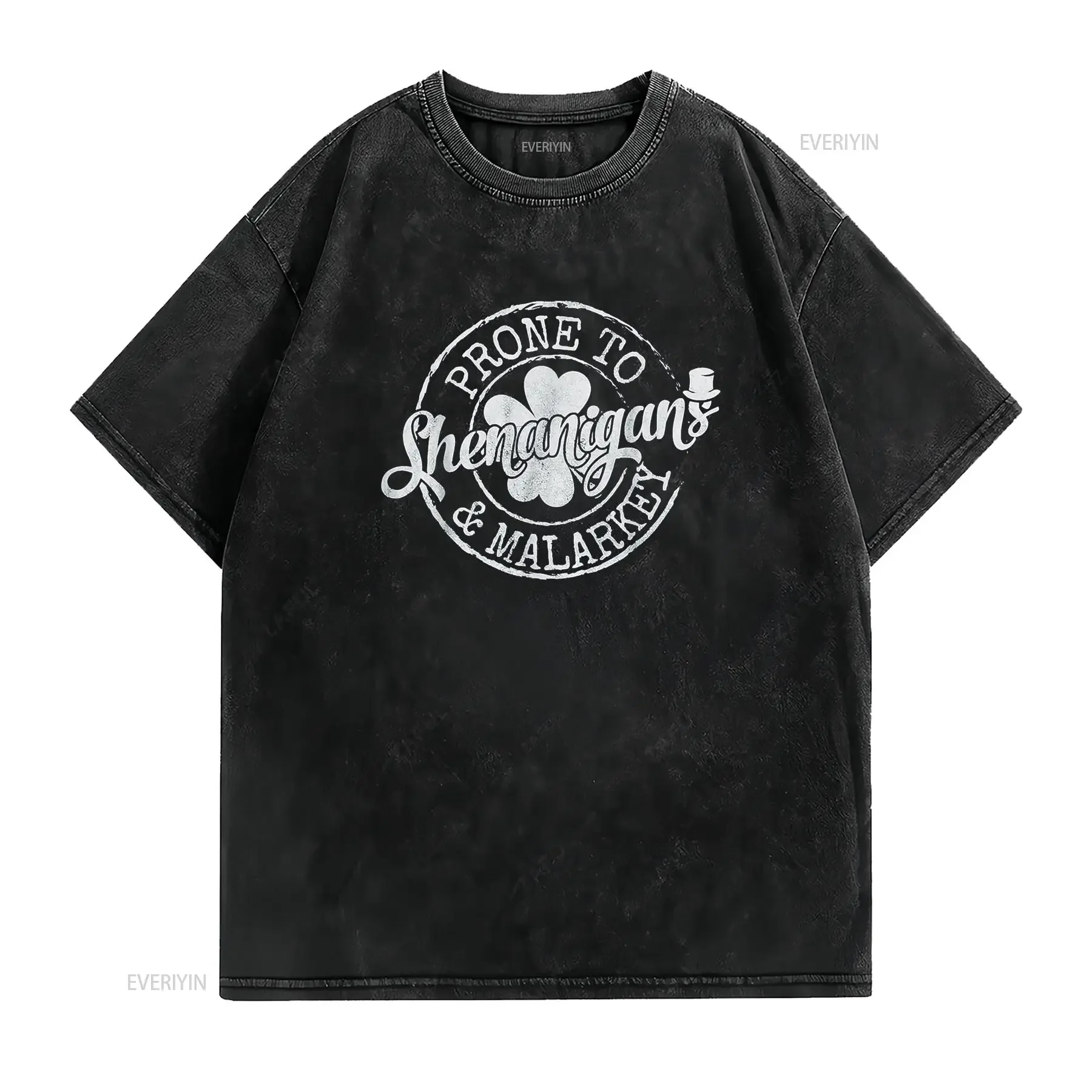 Prone To Shenanigans And Malarkey Funny St Patricks Day Boys T Shirt vintage Washed fashion Stylish Soft Unisex Comfortable