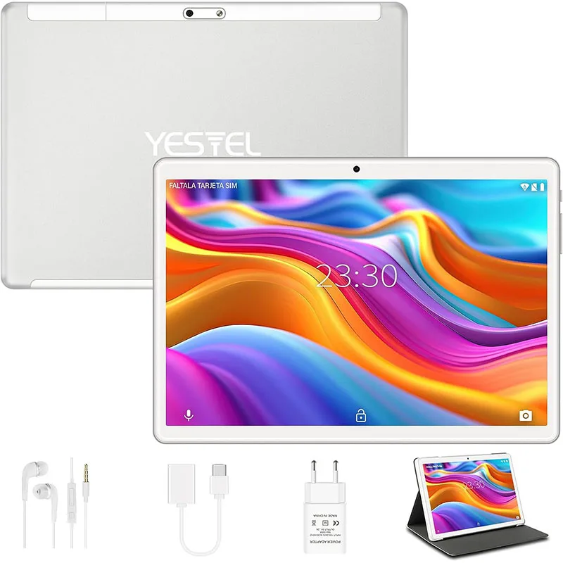 

Yestel X7 Tablet 10 Inch Octa Core 4+64GB TF 1TB 8000 mAh Tablete PC IPS 800x1280 HD Bluetooth 5MP+8MP Silver Tablet Android 12