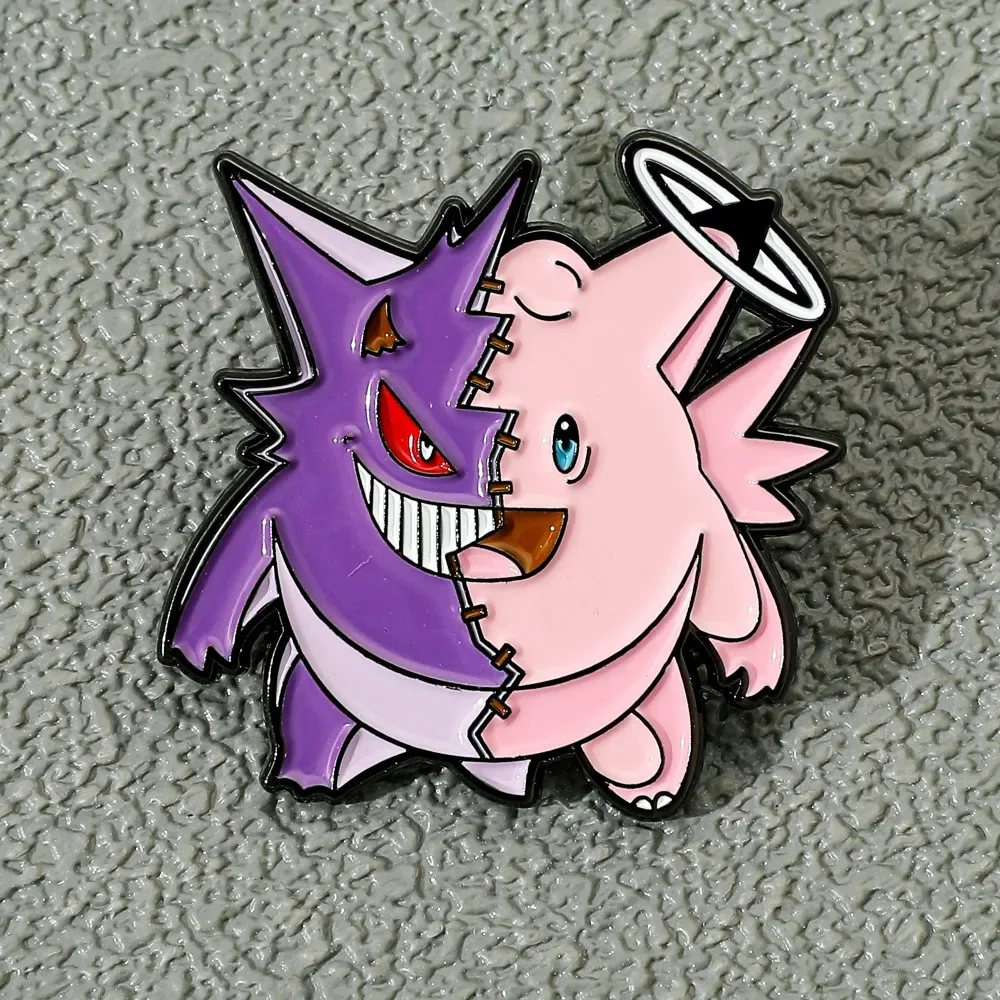 Anime Peripheral Gengar Jigglypuff Cross-dressing Series Cartoon Clothes Metal Brooch Backpack Decoration Badge Festivals Gift