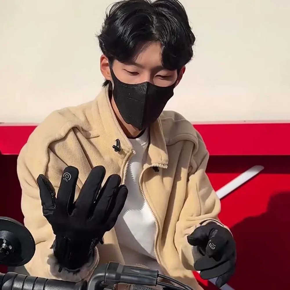 

Флисовые перчатки с двумя пальцами, мягкие противоскользящие утолщенные перчатки, теплые перчатки с сенсорным экраном, противохолодные варежки из искусственной кожи, зимние