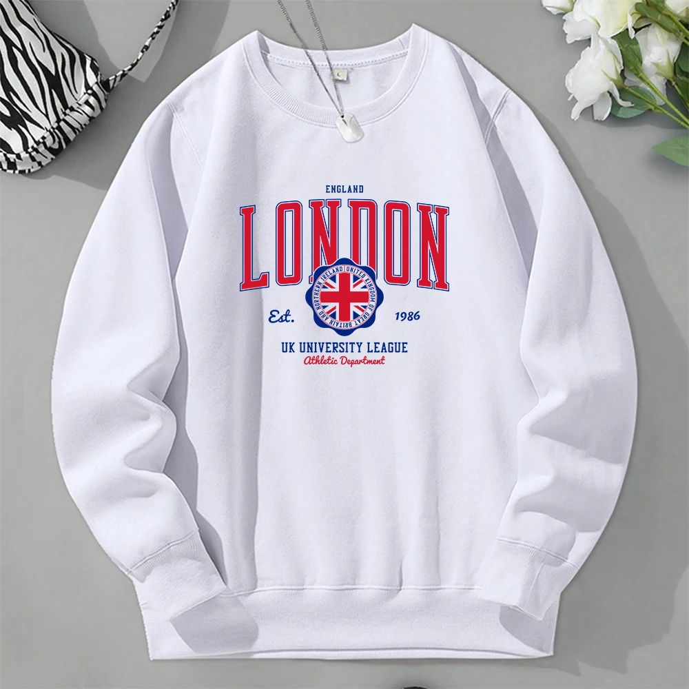 Men's Sweatshirt London Printed Loose Round Neck Fall And Winter Tops Man Long Sleeve Fashion Casual Sweatshirts Men Clothes