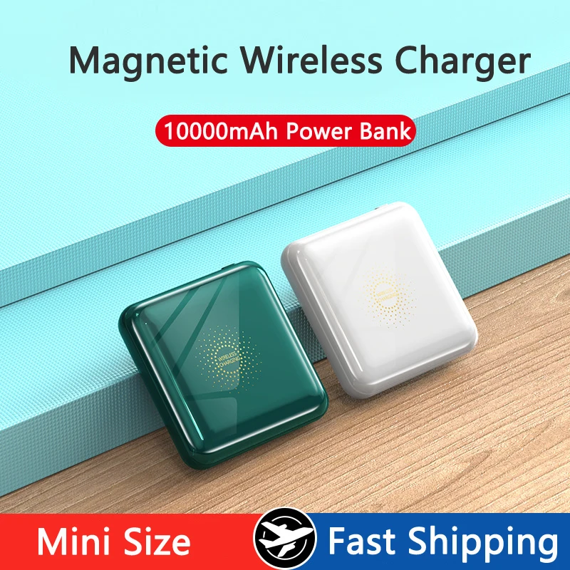 

Mini Magsafe Power Bank 10000mAh Magnetic Wireless Charging Powerbank For iPhone 14 13 12 Portable Charger for Samsung S9 Huawei