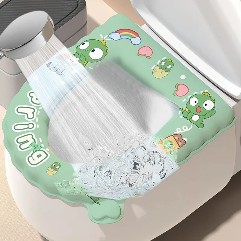 

4pcs Toilet seat Cover Waterproof sticky Toilet Mat warm Thickened Washable O/U/V Type Universal bathroom supplies