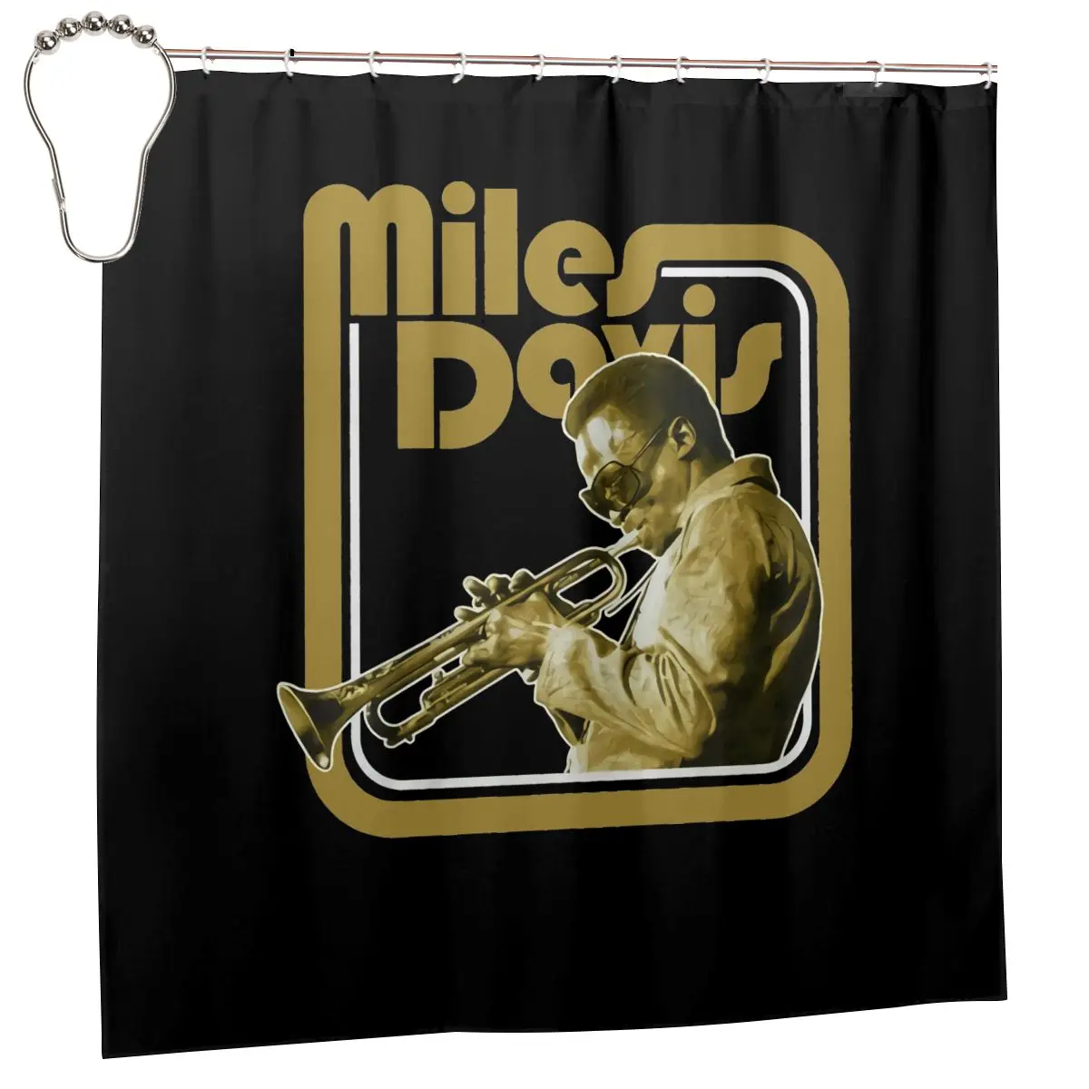 Miles Davis Rock N Roll Band Jazz Shower Curtain Bathroom Curtain New Bath Screen Waterproof Fabric