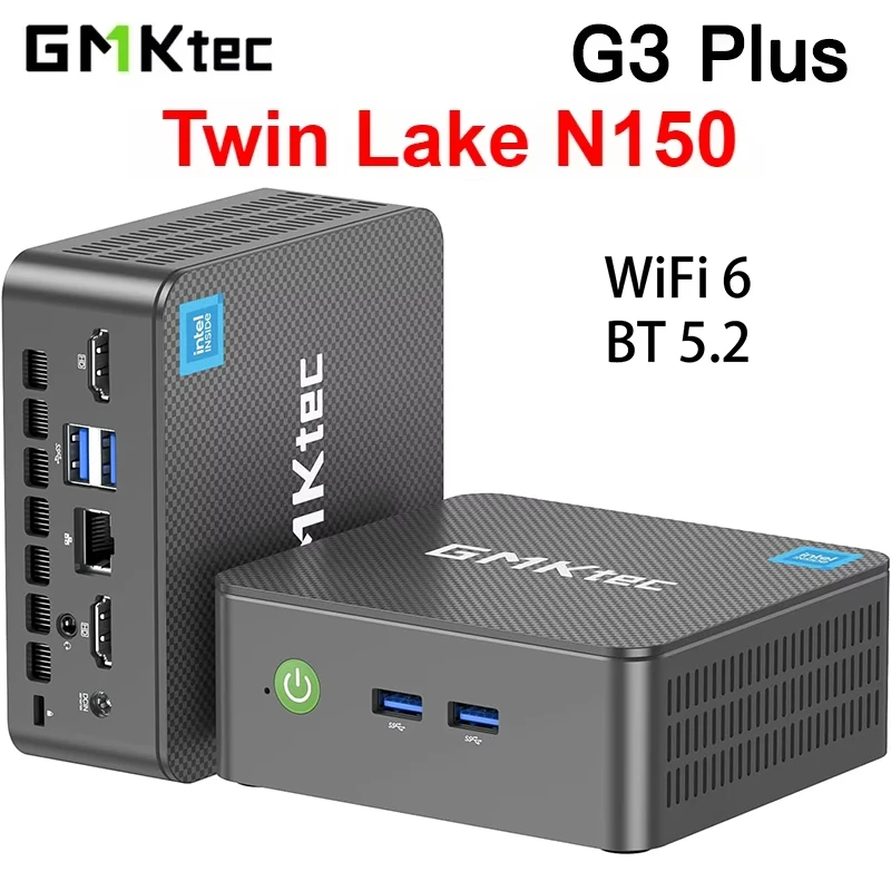 GMKtec G3 Plus Twin Lake N150 كمبيوتر صغير Windows 11 Pro DDR4 RAM NVMe SSD WIFI6 BT5.2 سطح المكتب مكتب كمبيوتر صغير ألعاب الكمبيوتر