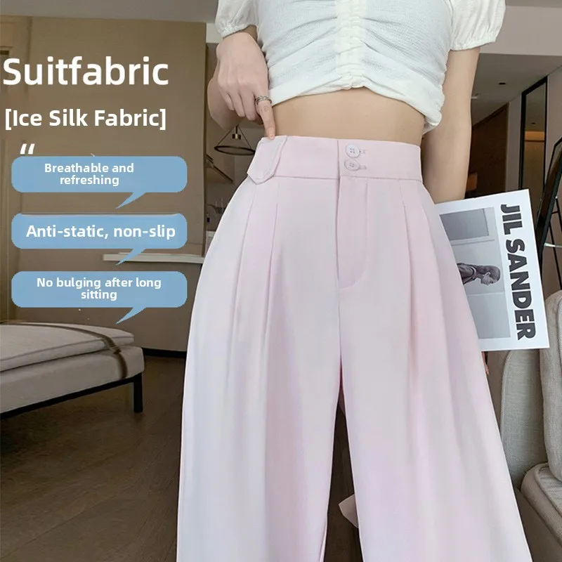 High Waist Wide Leg Pants Casual Suiting Commute Women's Style Urban Fashion Spring Collection plus Size Trousers