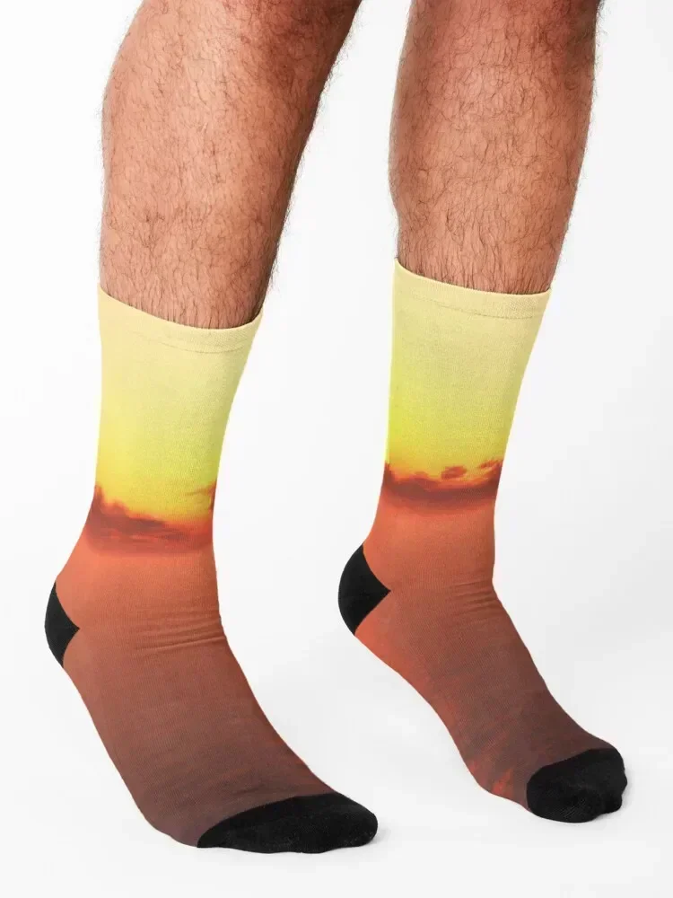 Sunset fire in the sky Socks fashionable hiking Wholesale gift Women Socks Men's
