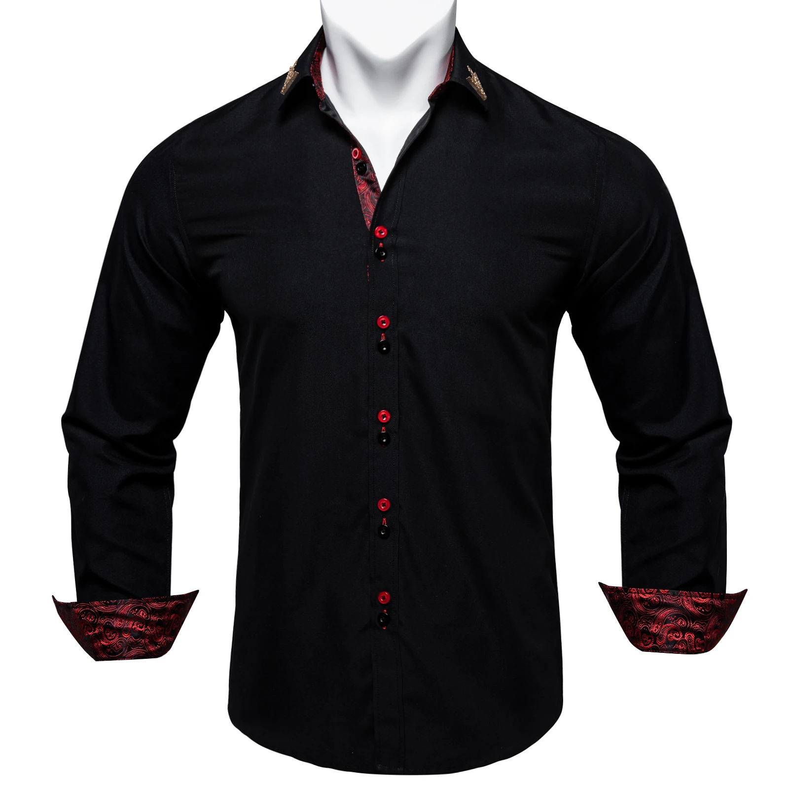 

Fashion Shirts For Man Novelty Long Sleeve Men Blouse Black Dress Shirt Causal Man's Turn-down Collar Patchwork Shirt Business